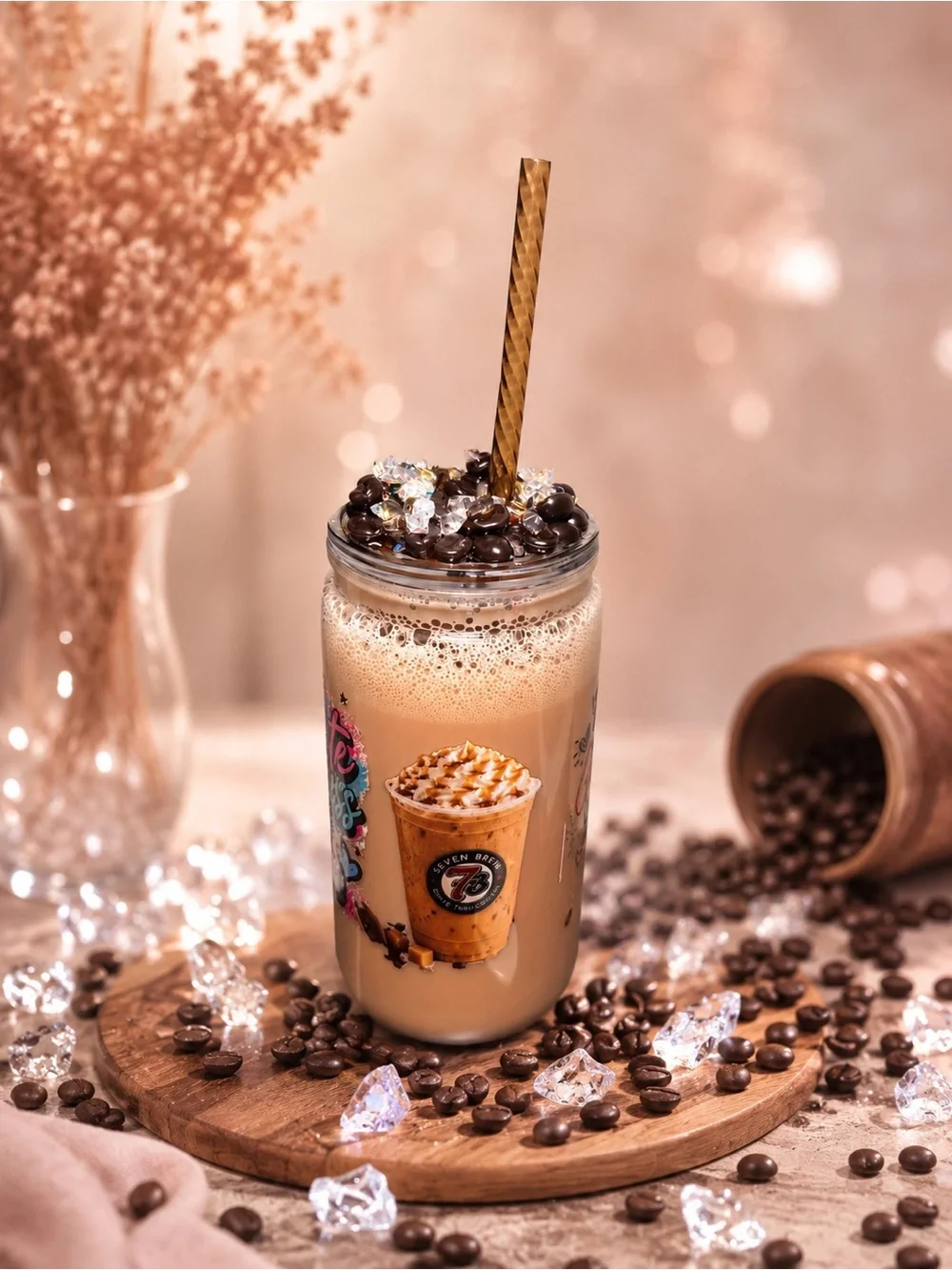 Cultivate Kindness Pink & Blue Reusable Iced Coffee Tumbler